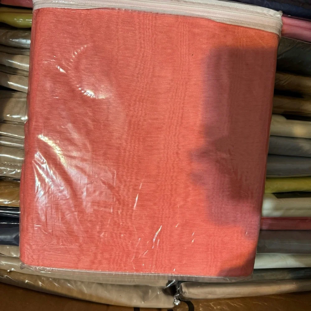 Caroline Coral 1 panel linen textured with 16 grommets each